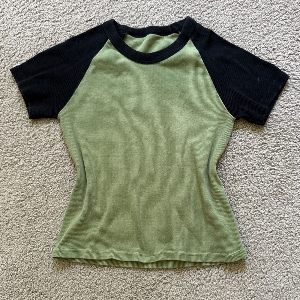 Women's Green and Black Raglan T-Shirt
